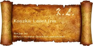 Koszka Leontina névjegykártya